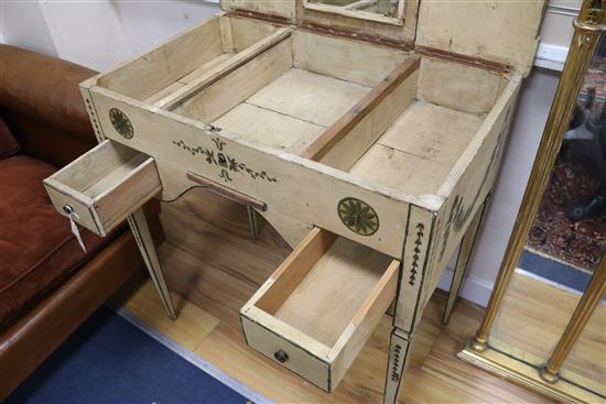 A French painted dressing table, 19th century W.81cm